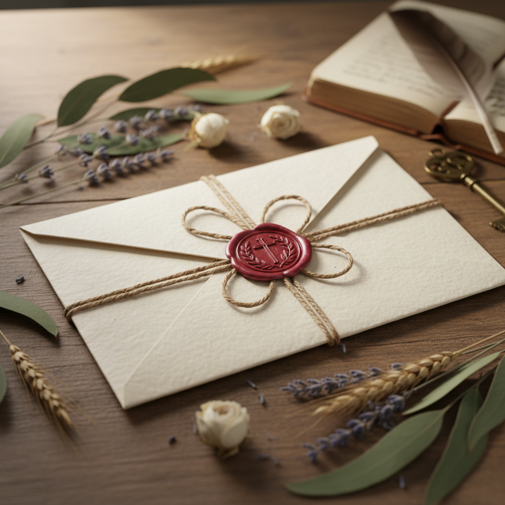 Wrapped Letter with Wax Seal